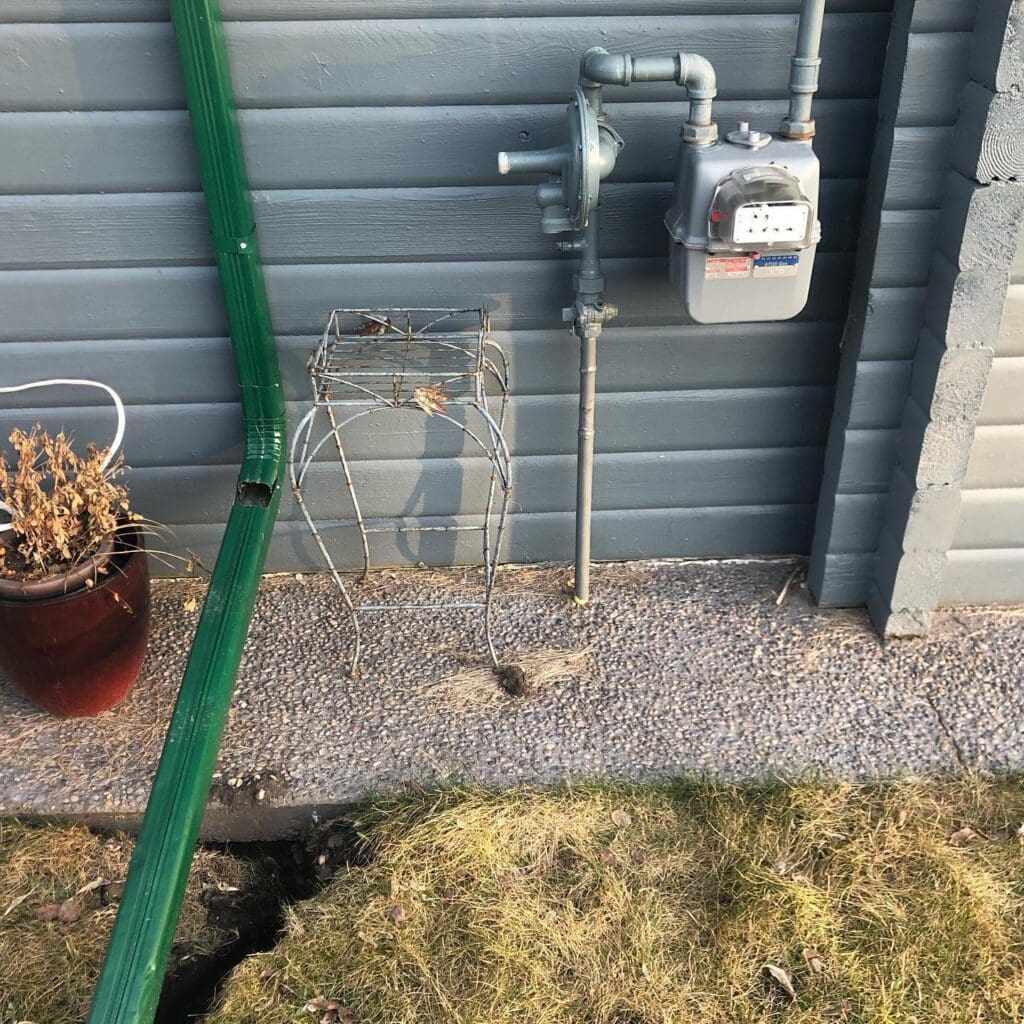 garage heater repair in Sherwood Park outside view to gas meter