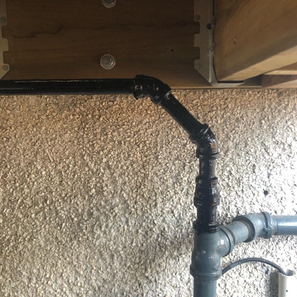 gas line installation under deck in Edmonton AB