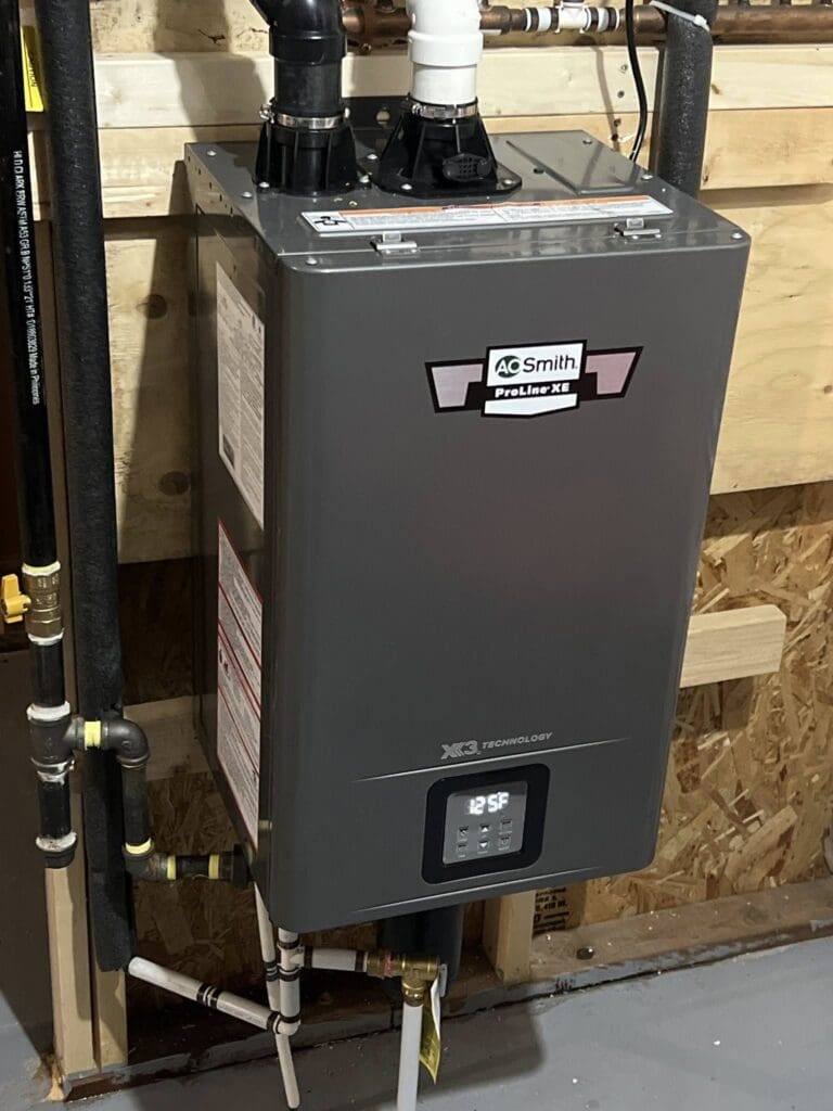 AO Smith tankless water heater new installation in Fort Saskcatchewan
