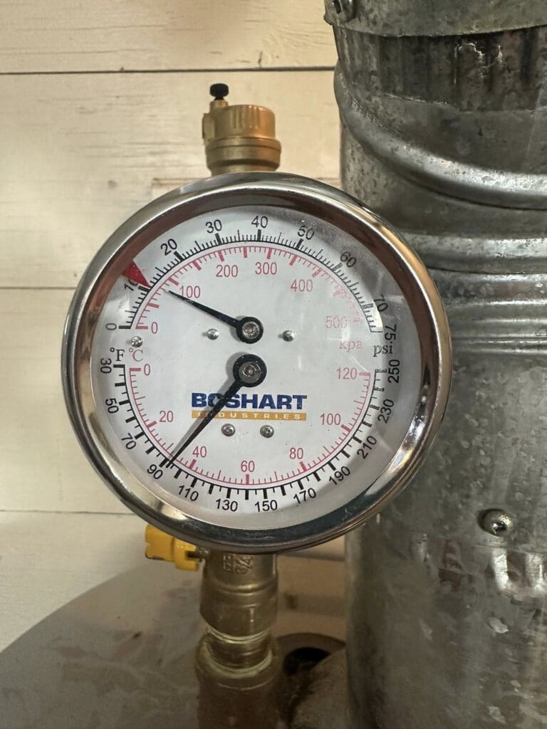 boshart pressure temperature gauge boiler in Fort Sask