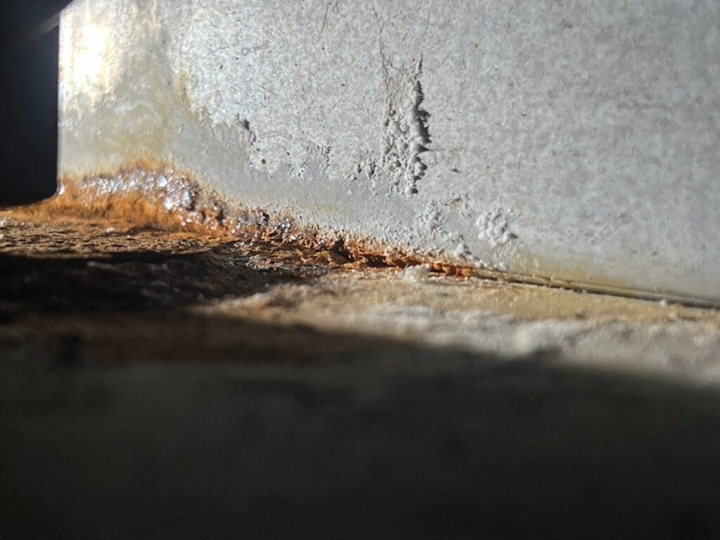furnace collector box leak rust damage in Fort Sask