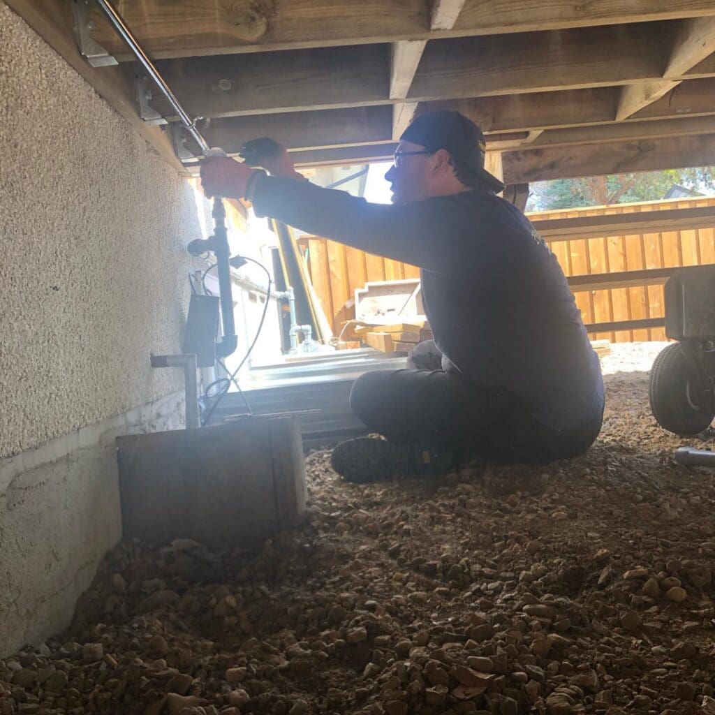 gas fitting under deck in Edmonton AB