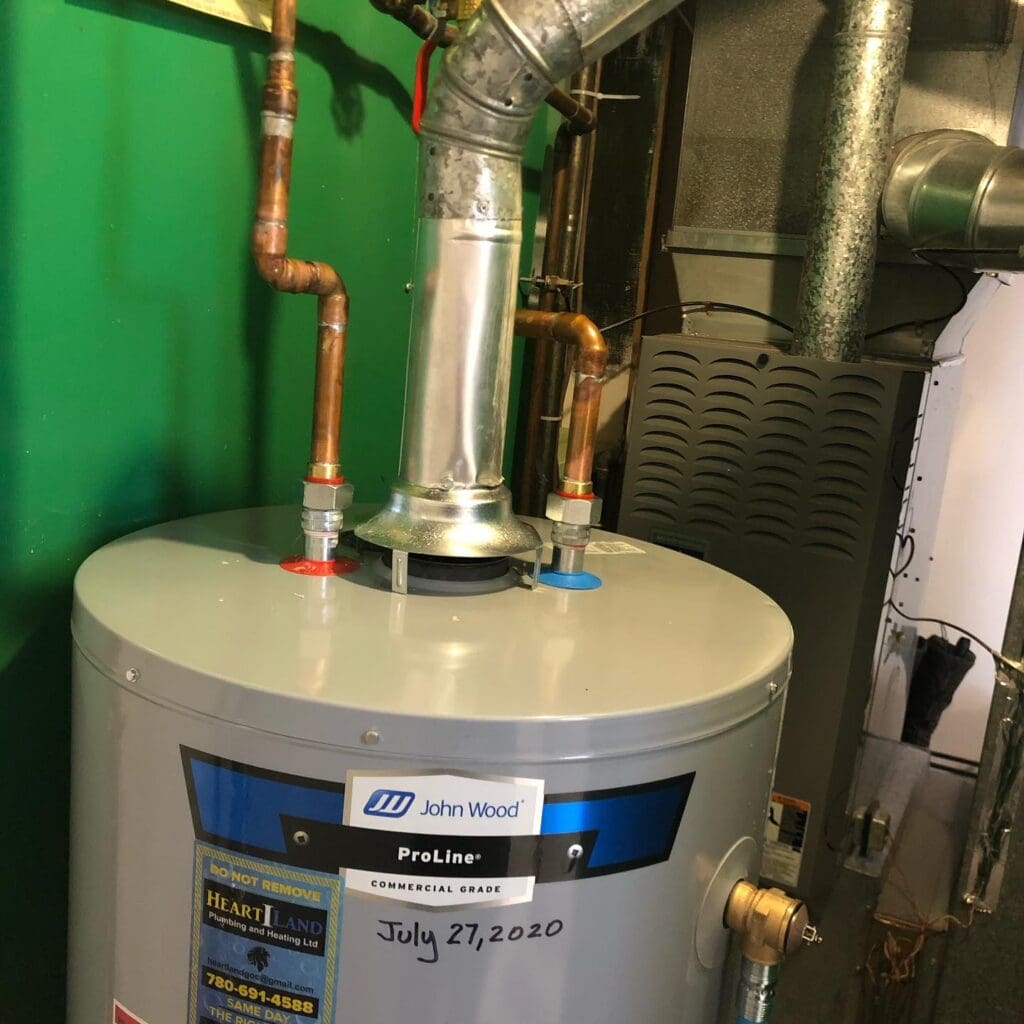 View of John Wood pro grade commercial line hot tank replacement in Sherwood Park