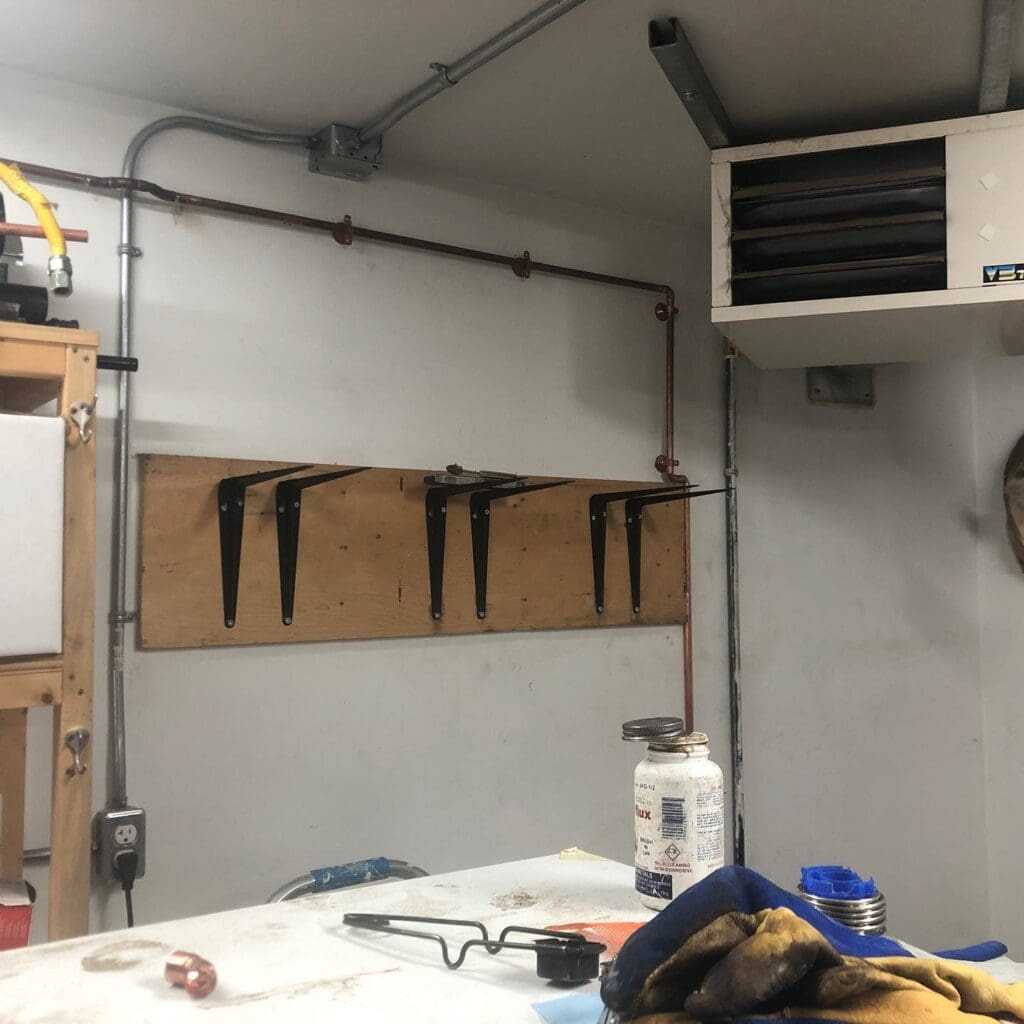 new water line installatin in garage ST Albert